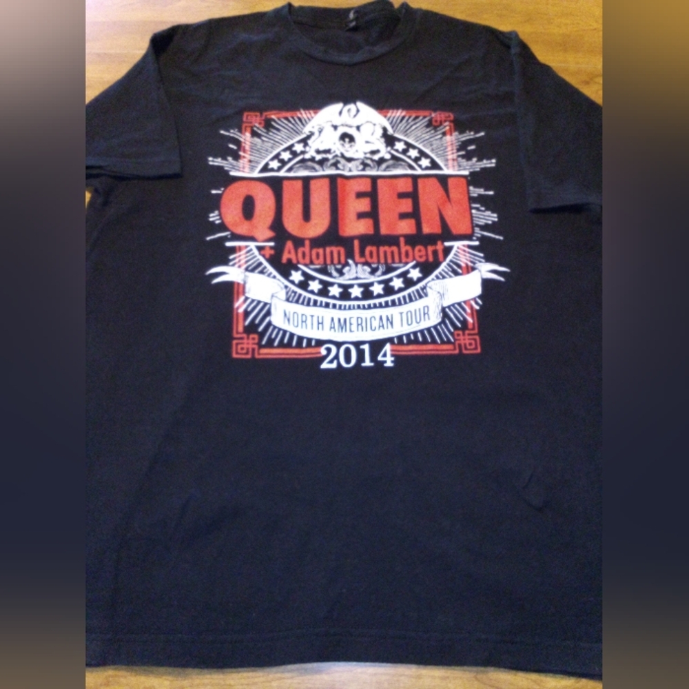 Queen And Adam Lambert North American Tour 2014 Black XL T-Shirt